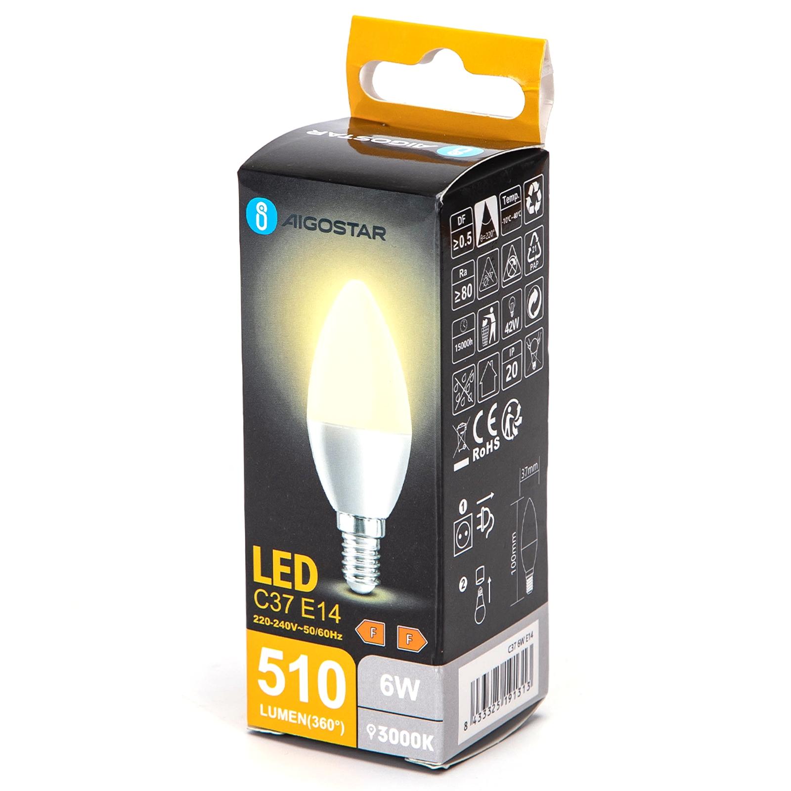 LED C37 E14 6W(6W,E14,3000K)