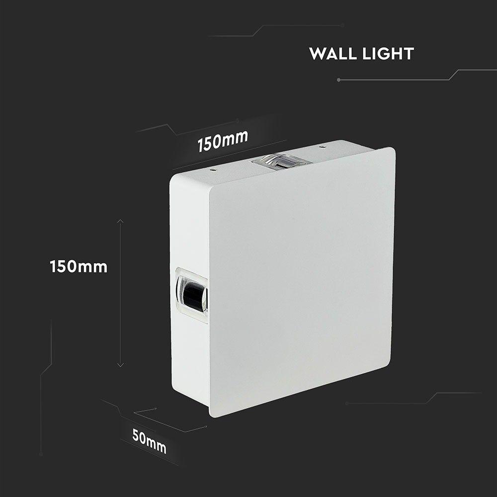 VT-704 4W LED WALL LIGHT 4000K IP65 WHITE BODY SQUARE