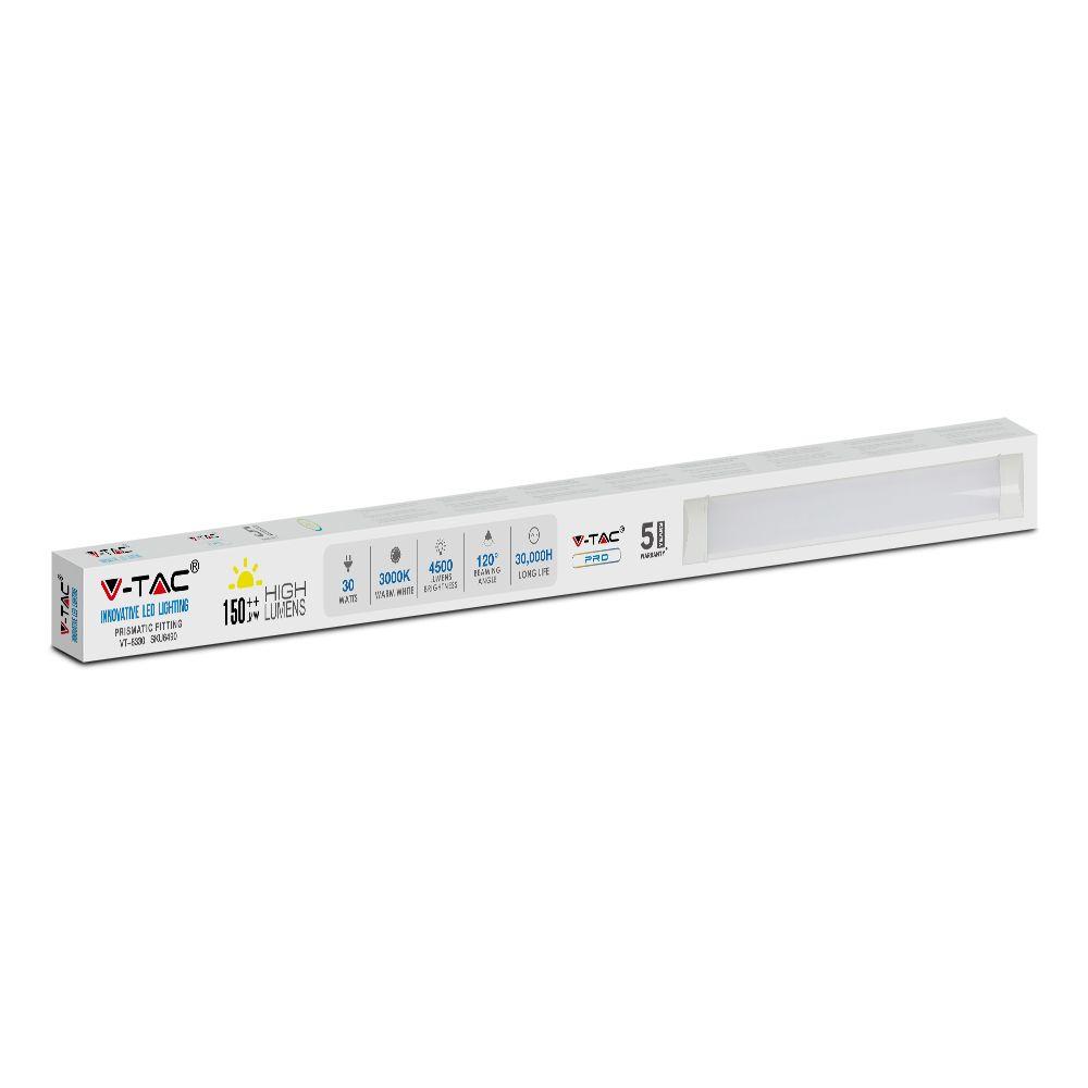 30W Belka oświetleniowa LED 120cm, Barwa:3000K, Skuteczność 160lm/W , 5 Lat gwarancji , VTAC, SKU 6490