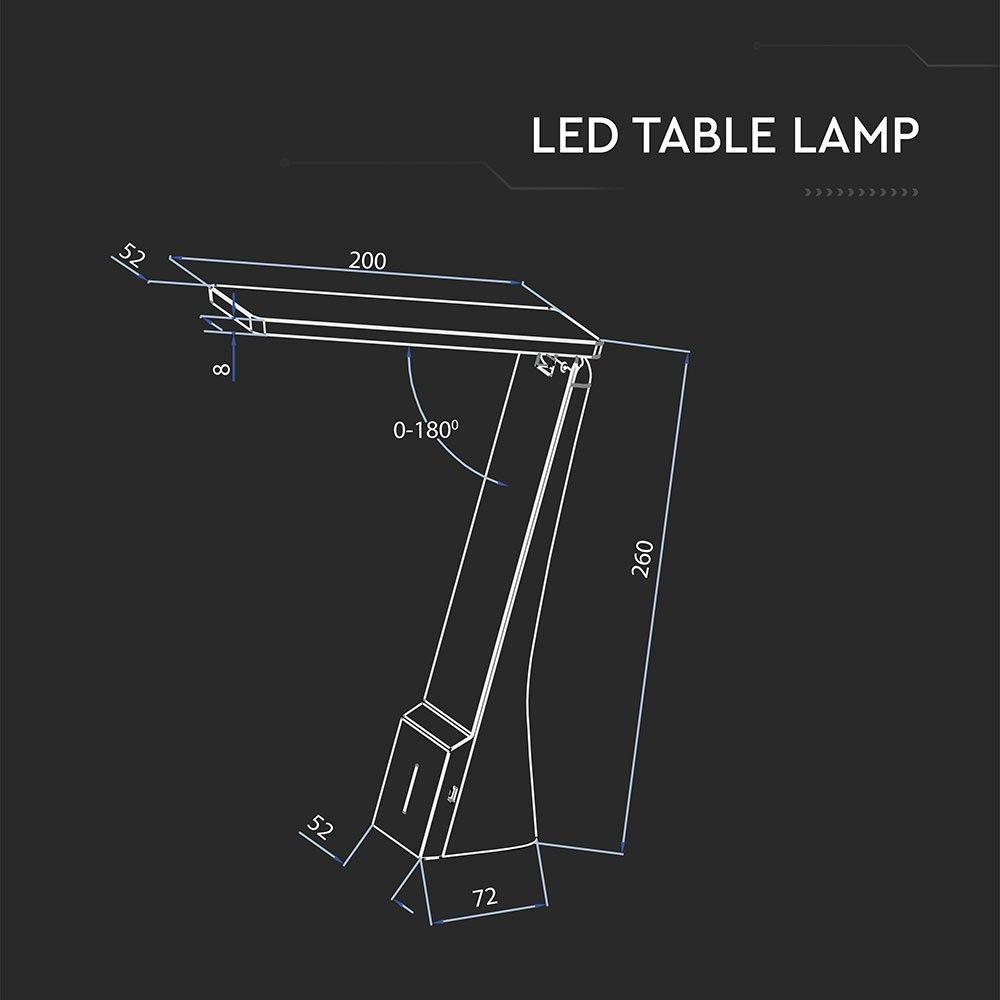 4W Lampka biurkowa, Barwa 3w1, Czarny, VTAC, SKU 8500