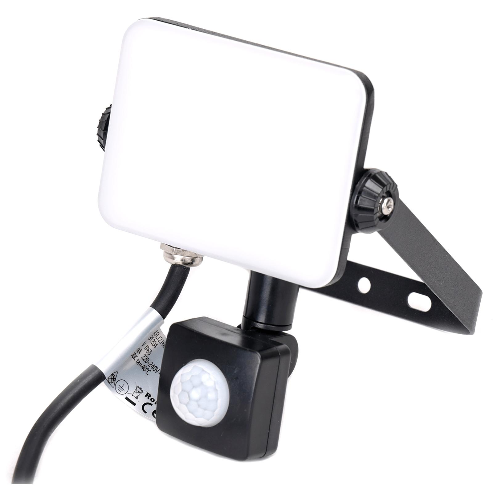 LED Motion Sensor Frosted Cover Floodlight with Black Housing, 20W, 6500K