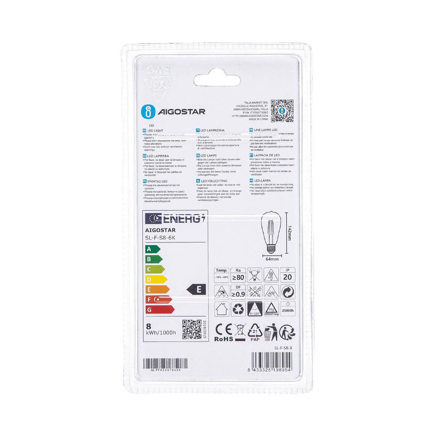 LED filament lamp ST64