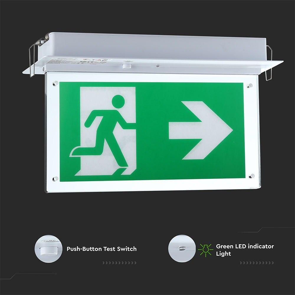 2W Oprawa Awaryjna LED, Chip SAMSUNG, Barwa:6000K, VTAC, SKU 835