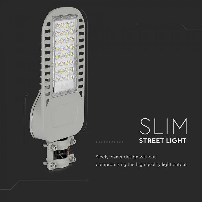 50W Lampa uliczna LED Slim, Chip SAMSUNG, Barwa:6500K, Wydajność: 135lm/w, VTAC, SKU 21959