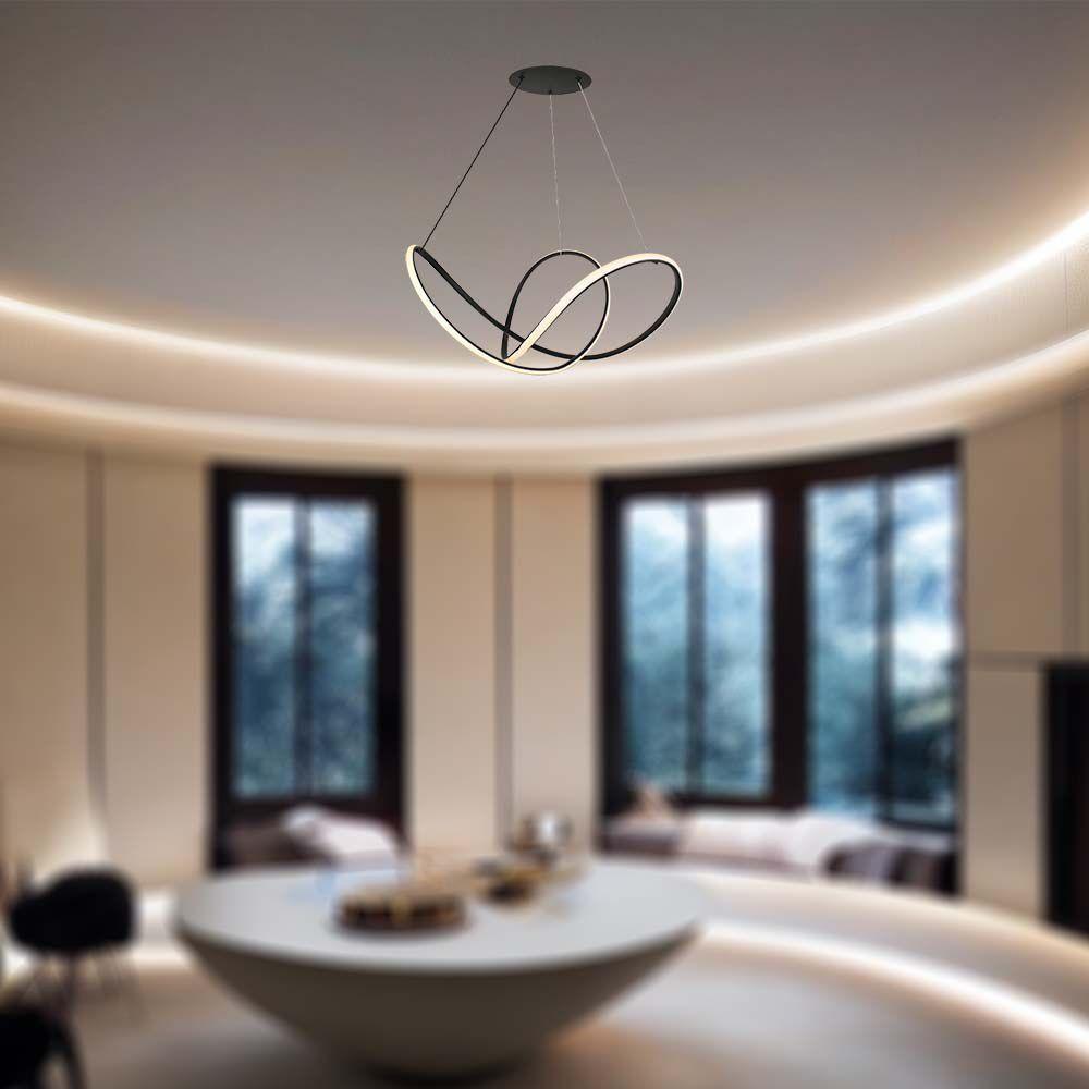 VT-7919 49W LED DECORATIVE HANGING LIGHT D:70xH120CM 3000K BLACK BODY