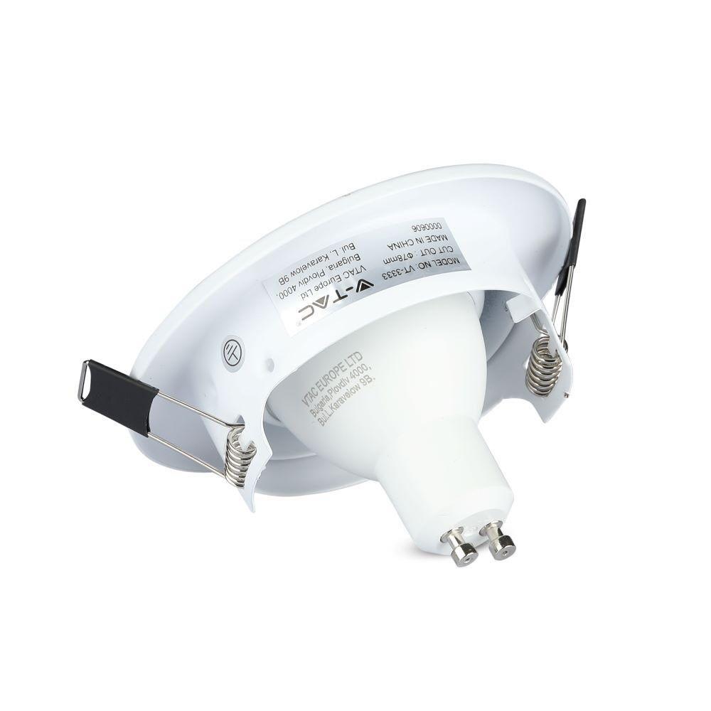 VT-3333 5W GU10 SPOT LIGHT WITH FITTING-WHITE BODY 6400K 3PCS/PACK