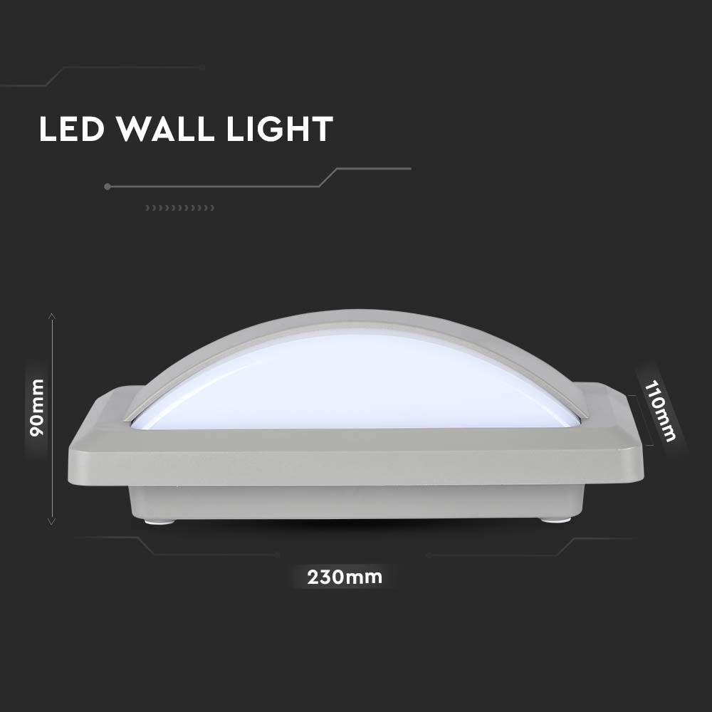 VT-8058 12W LED BULKHEAD SOFTLIGHT 3000K GREY BODY