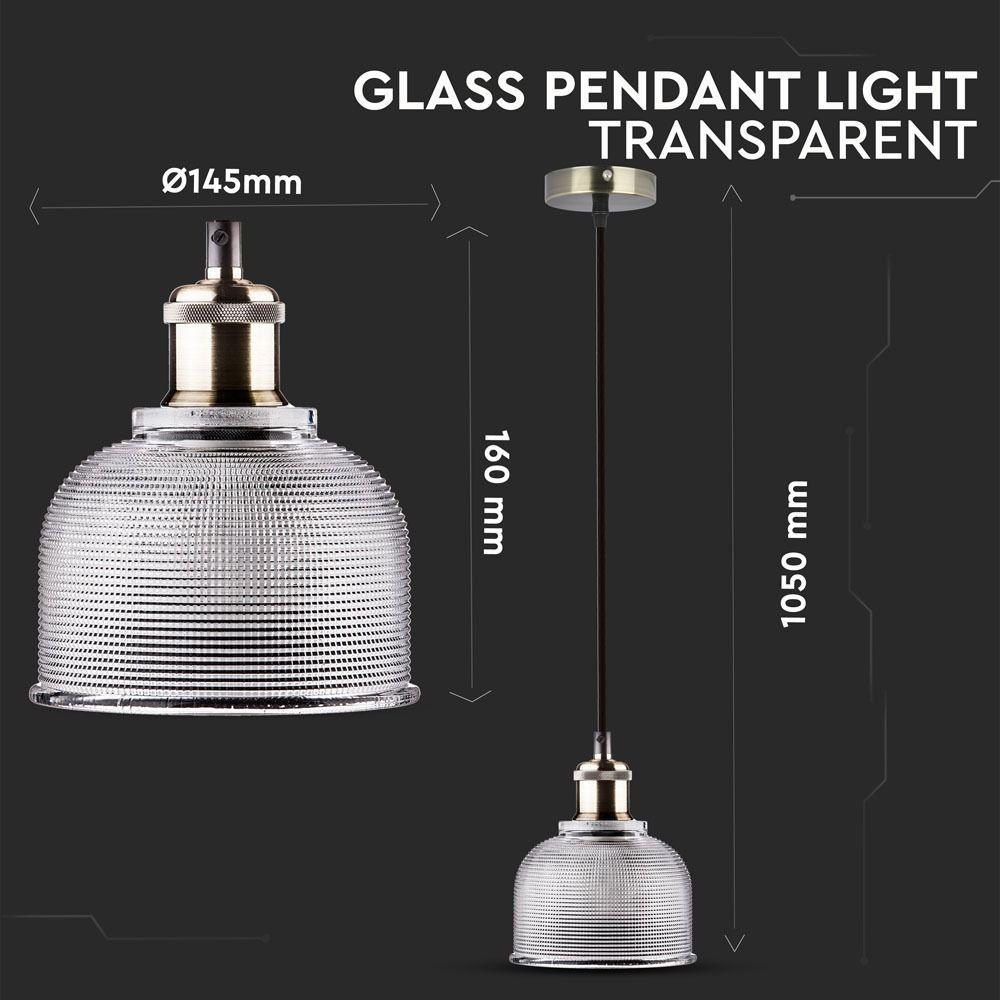 VT-7150 GLASS PENDANT LIGHT-TRANSPARENT 150CM-E27