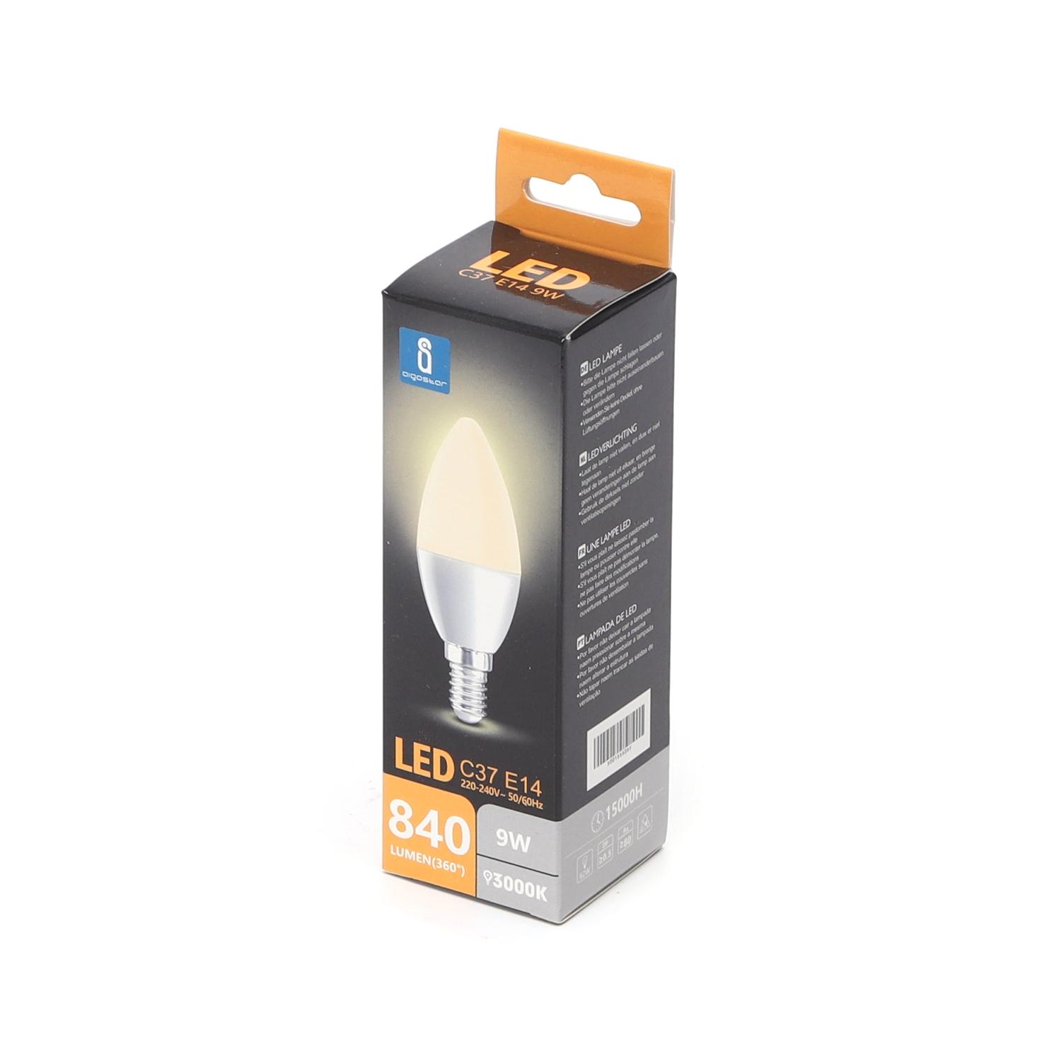 LED C37 E14 9W(9W,E14,3000K)