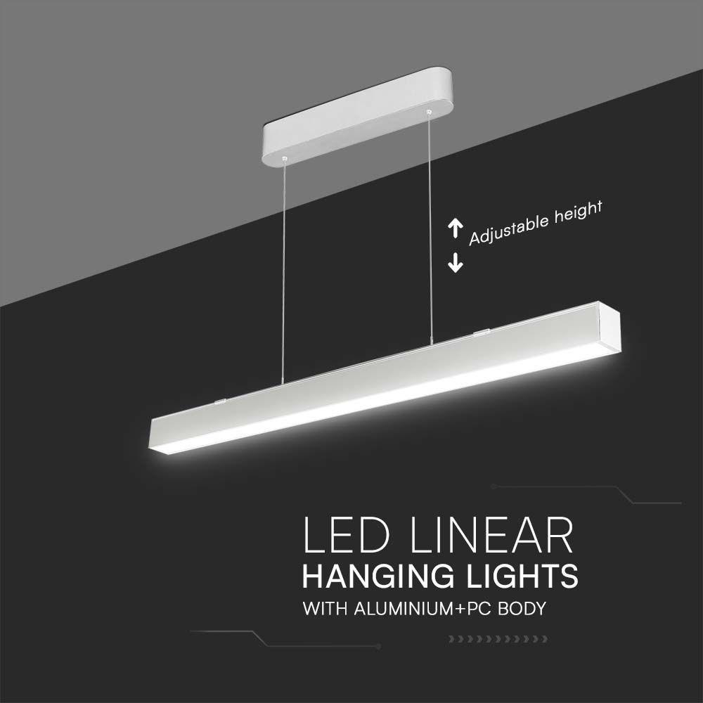 VT-7-44 40W LED LINEAR HANGING SUSPENSION LIGHT-SAMSUNG CHIP-UP & DOWN SYSTEM 3IN1 WHITE BODY