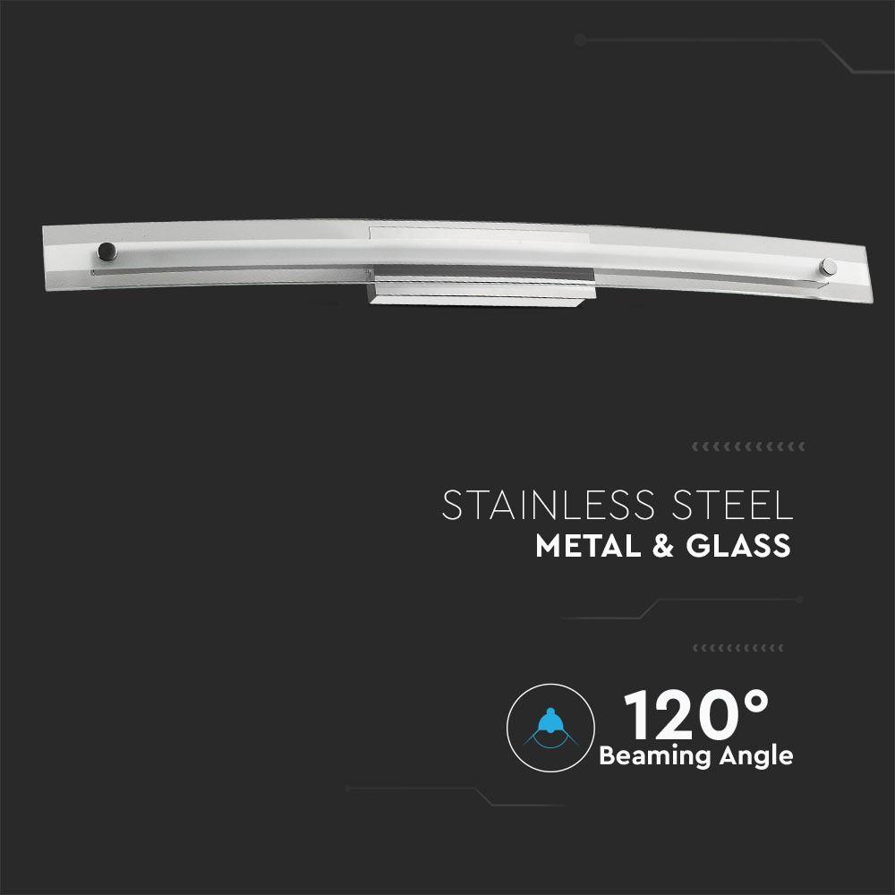 VT-7013 12W DESIGNER BEND GLASS WALL FIXTURE-CHROME 4000K D:685MM