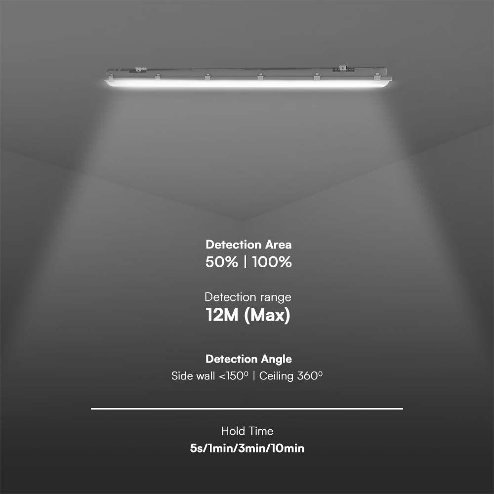 20W/25W/30W Lampa zintegrowana z czujnikiem, Długość: 120cm, Chip Samsung, Barwa: 3w1, Skuteczność: 135lm/W / IK10       , VTAC, SKU 23074