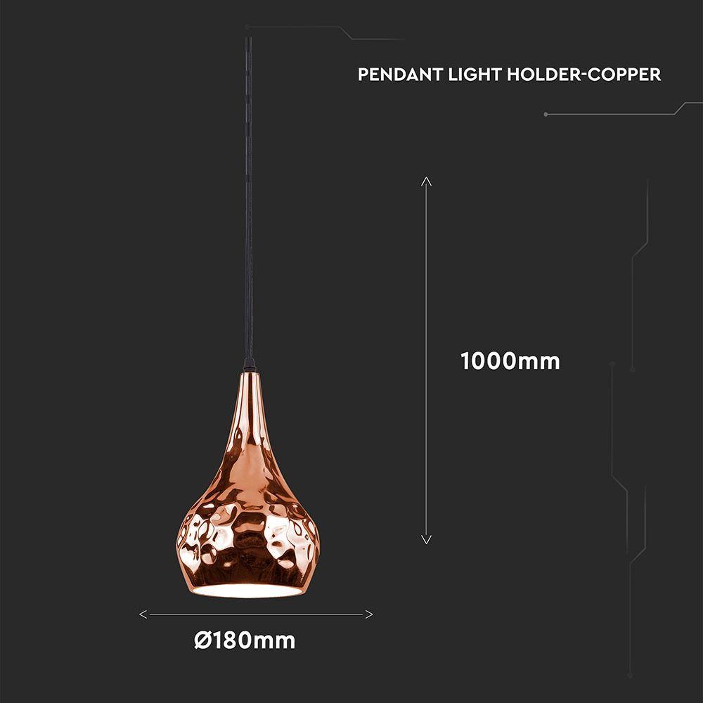 VT-8180 E27 PENDANT LIGHT HOLDER-COPPER