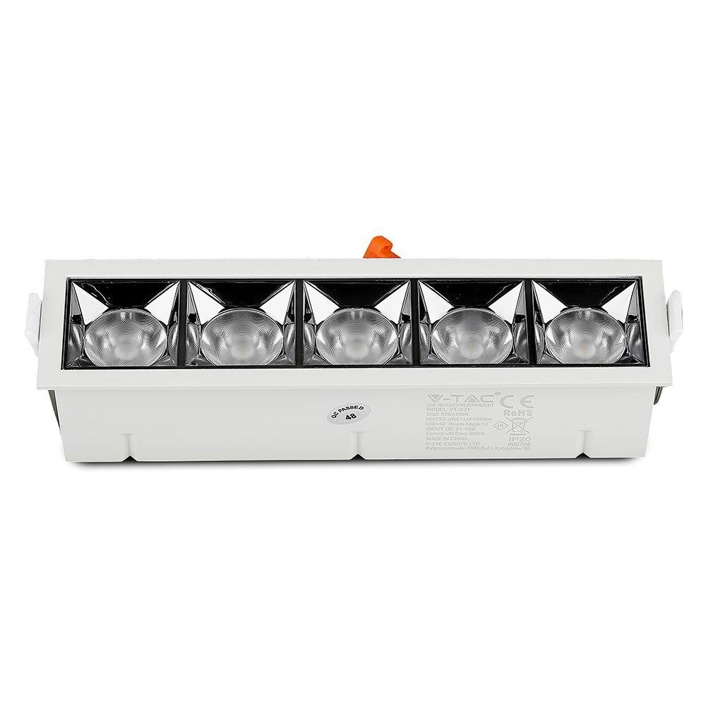 20W Oprawa wpuszczana reflektor LED, Chip SAMSUNG, Barwa:2700K, Kąt 12', VTAC, SKU 981