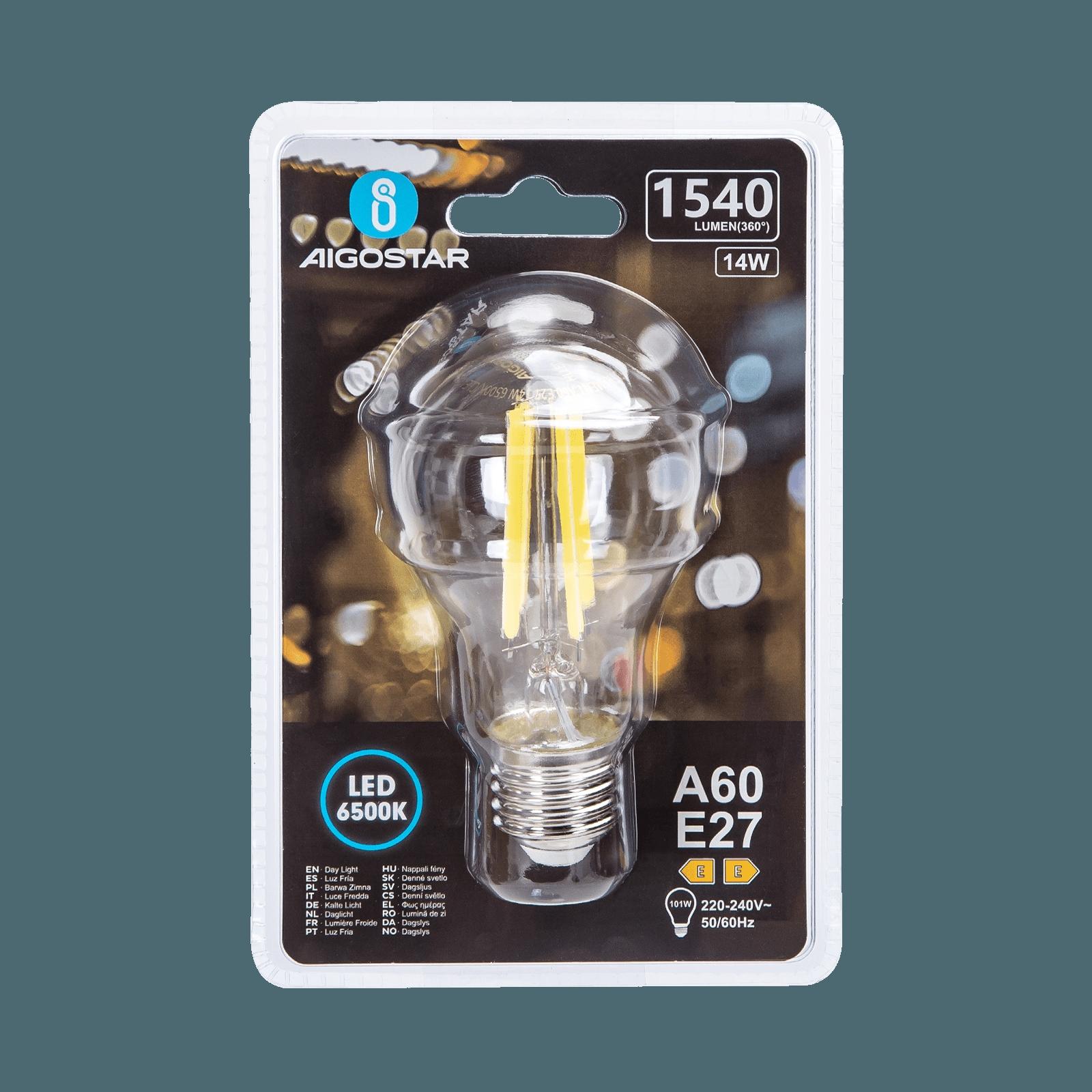 Żarówka LED Filament (Przezroczysta) A60 E27 14W