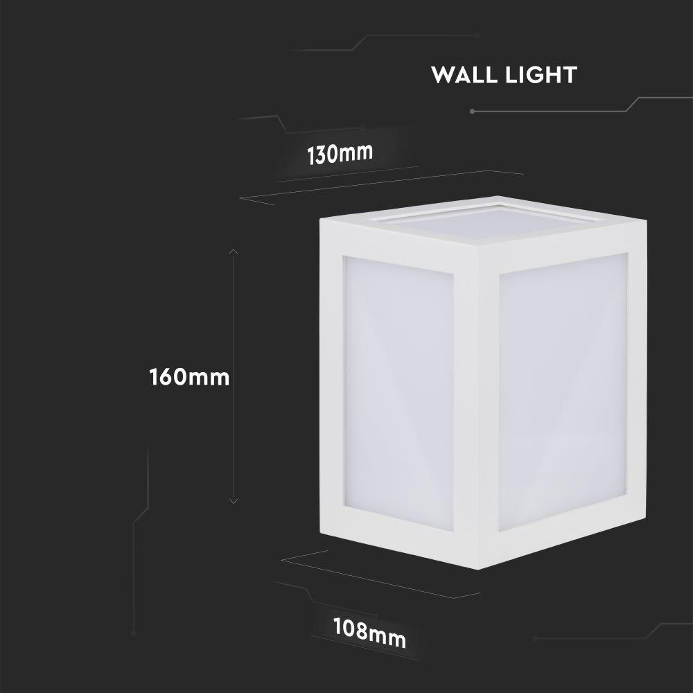 12W Lampa ścienna LED, Barwa:4000K, Obudowa: Biała, VTAC, SKU 8335