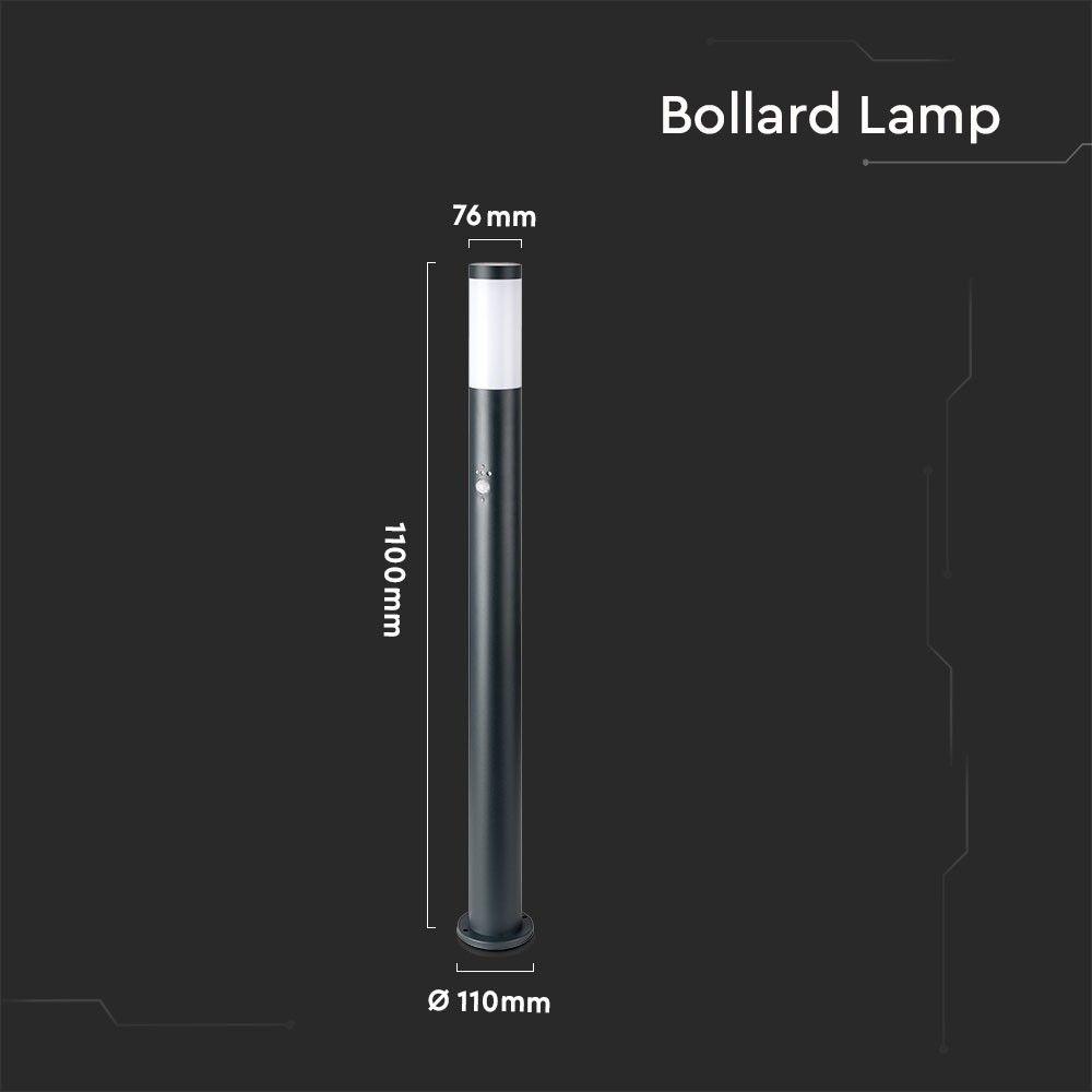 VT-838 BOLLARD LAMP-PIR SENSOR-STAINLESS STEEL BODY(110CM) E27 GREY-IP44