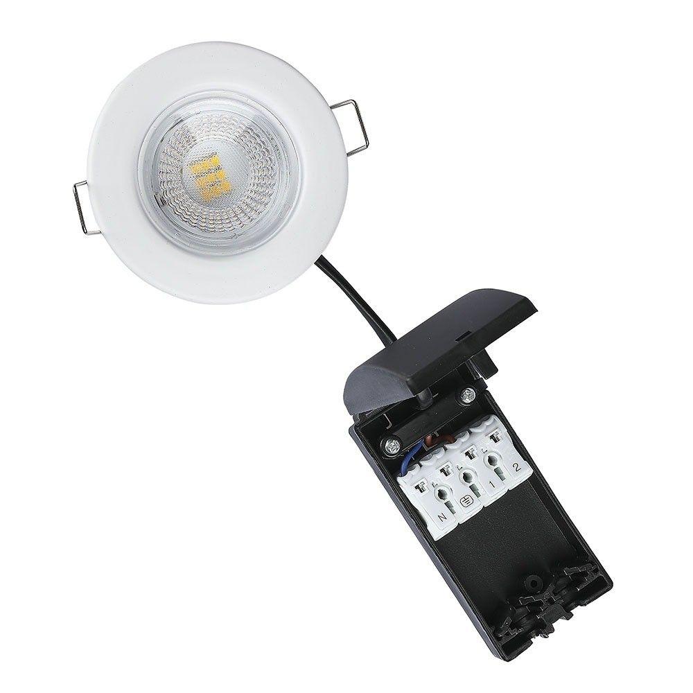 VT-885 5W SPOTLIGHT FIRERATED FITTING SAMSUNG CHIP 6400K -WHITE DIMMABLE