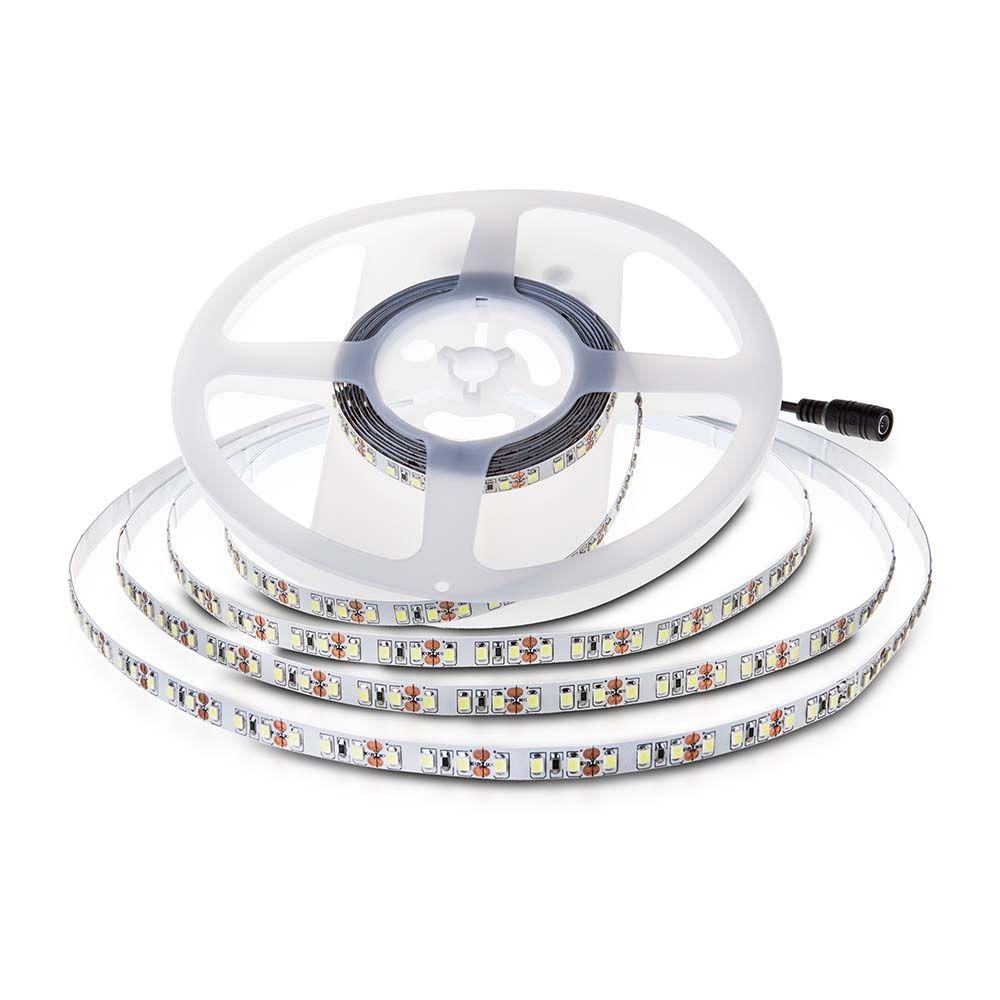 7.5W Taśma LED, Barwa:6000K, IP20, Zasilanie: 24V, Wzmocniony podkład PCB, Rolka:10m, VTAC, SKU 212624