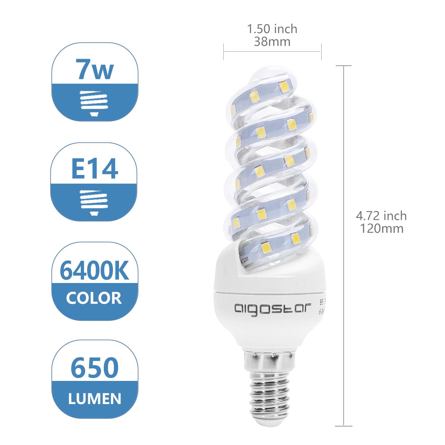 LED E14 7W Spiral tube