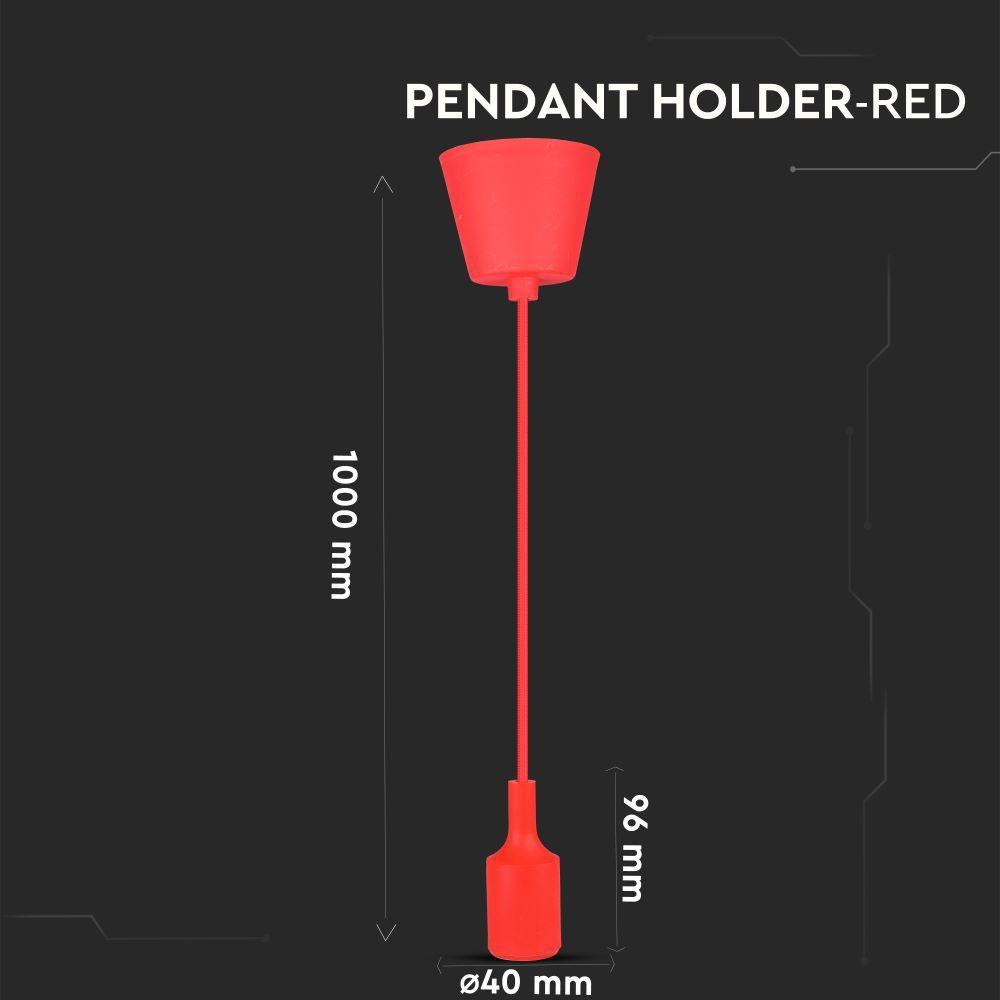 VT-7228 E27 SILICONE PENDANT HOLDER-RED