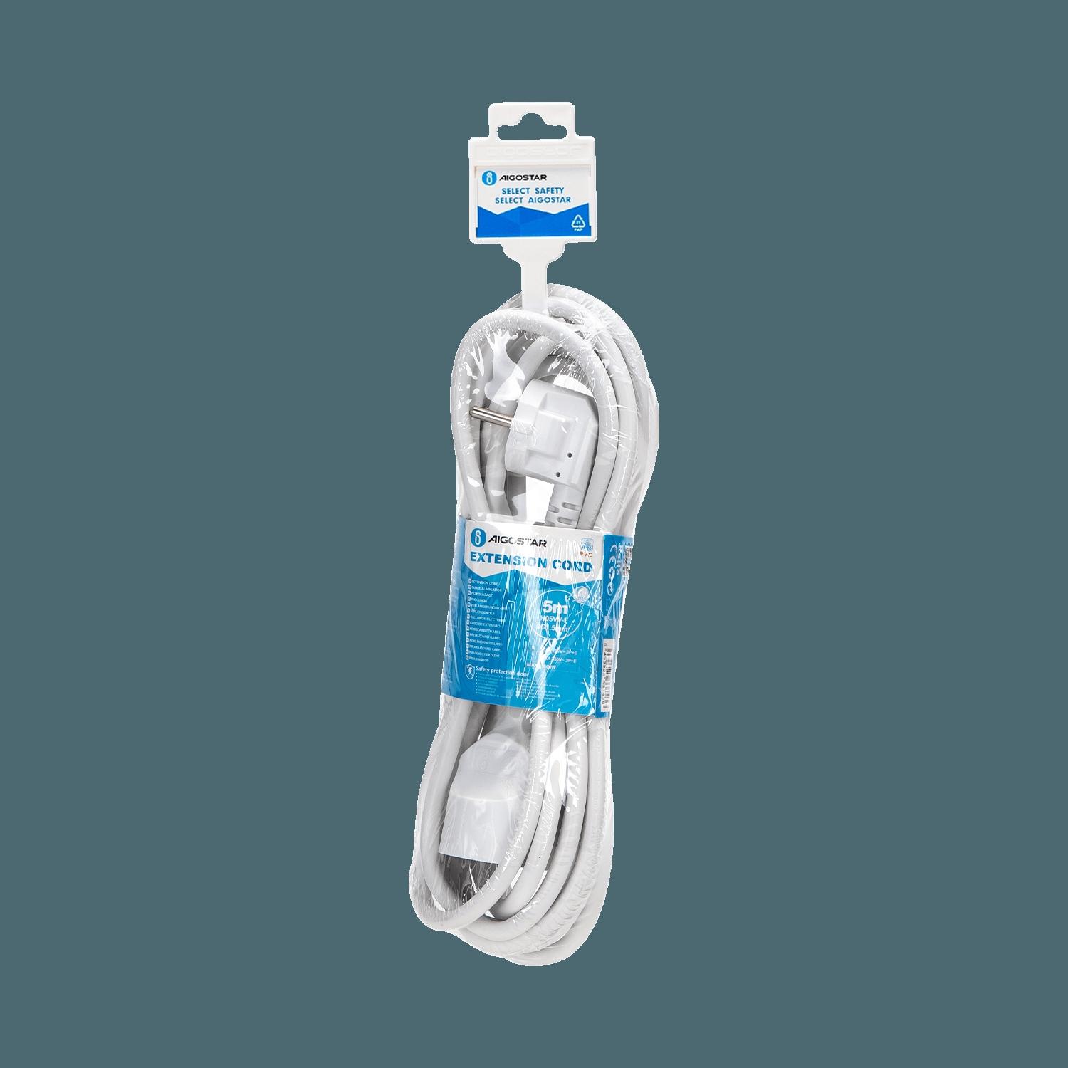 French extension cord 5m white 3G1.5mm2