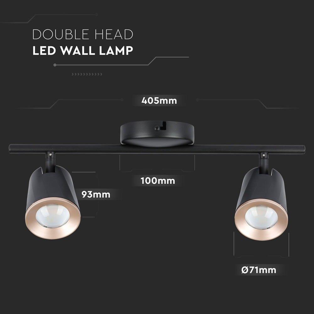 12W Lampa sufitowa, Barwa:3000K, Czarny - Pierścień miedź, VTAC, SKU 8255