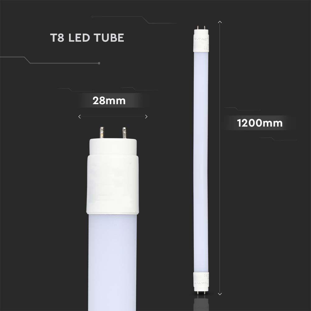 VT-1277 18W T8 LED PLASTIC TUBE NON ROTATABLE 120CM 6400K G13