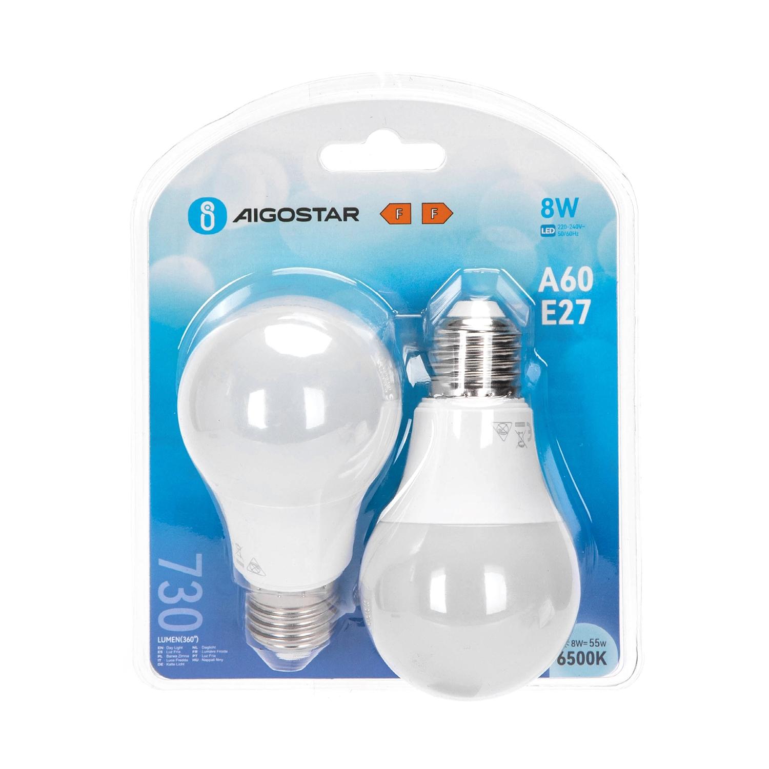 LED E27 8W A60 2pcs ( general bulb )