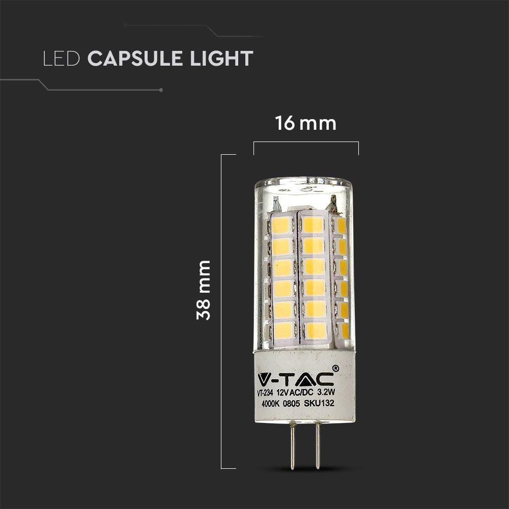 VT-234 3.2W G4 PLASTIC SPOTLIGHT SAMSUNG CHIP 4000K 300'D