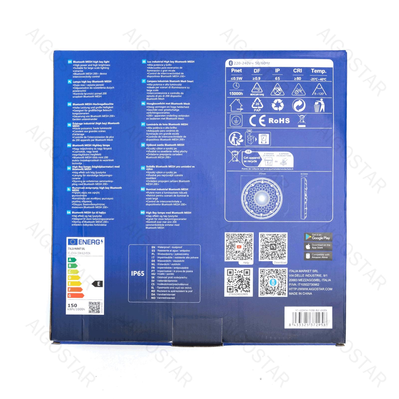 Bluetooth MESH high bay light 150W 6500K