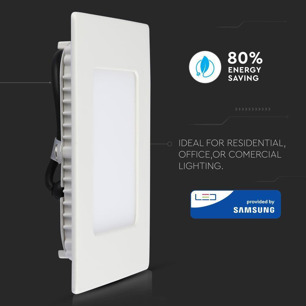 6W Panel LED, Chip SAMSUNG, Barwa:6400K, Kwadrat, VTAC, SKU 705