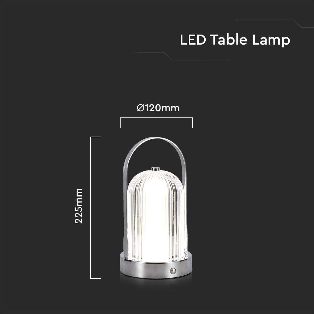 VT-1057 LED TABLE LAMP 1800mAH BATTERY D:120x190 3IN1 CHROME BODY