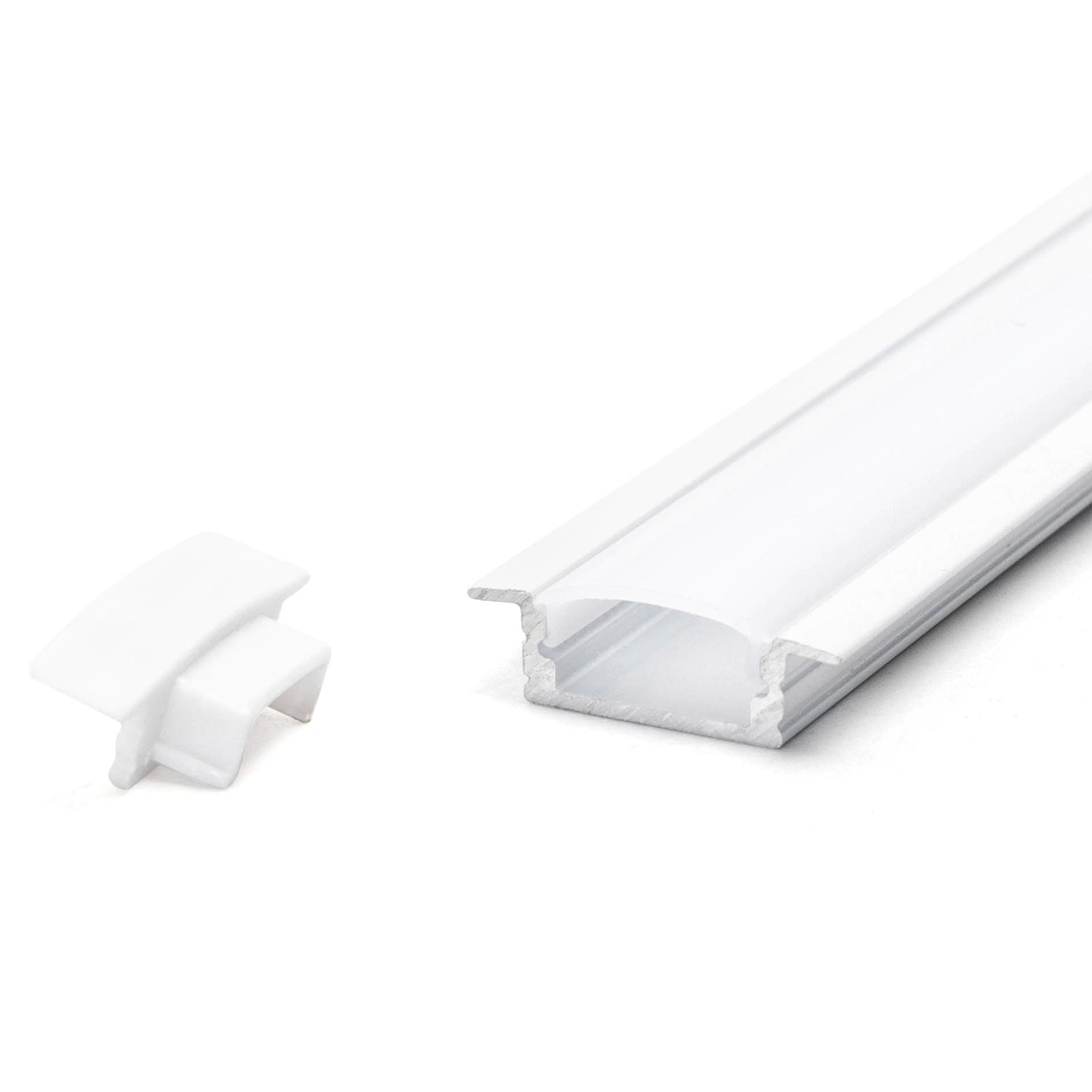 Flush-mounted LED strip channel, 1m, white