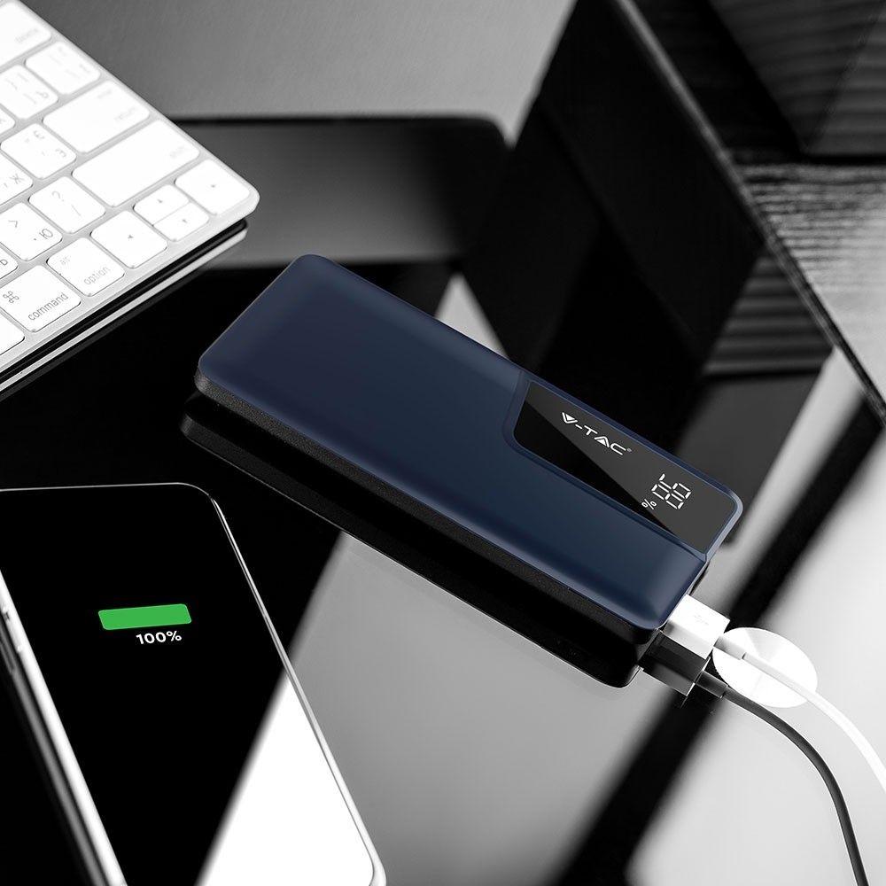 VT-3511 10000mah POWER BANK WITH DIGITAL DISPLAY & USB TYPE-C-NAVY