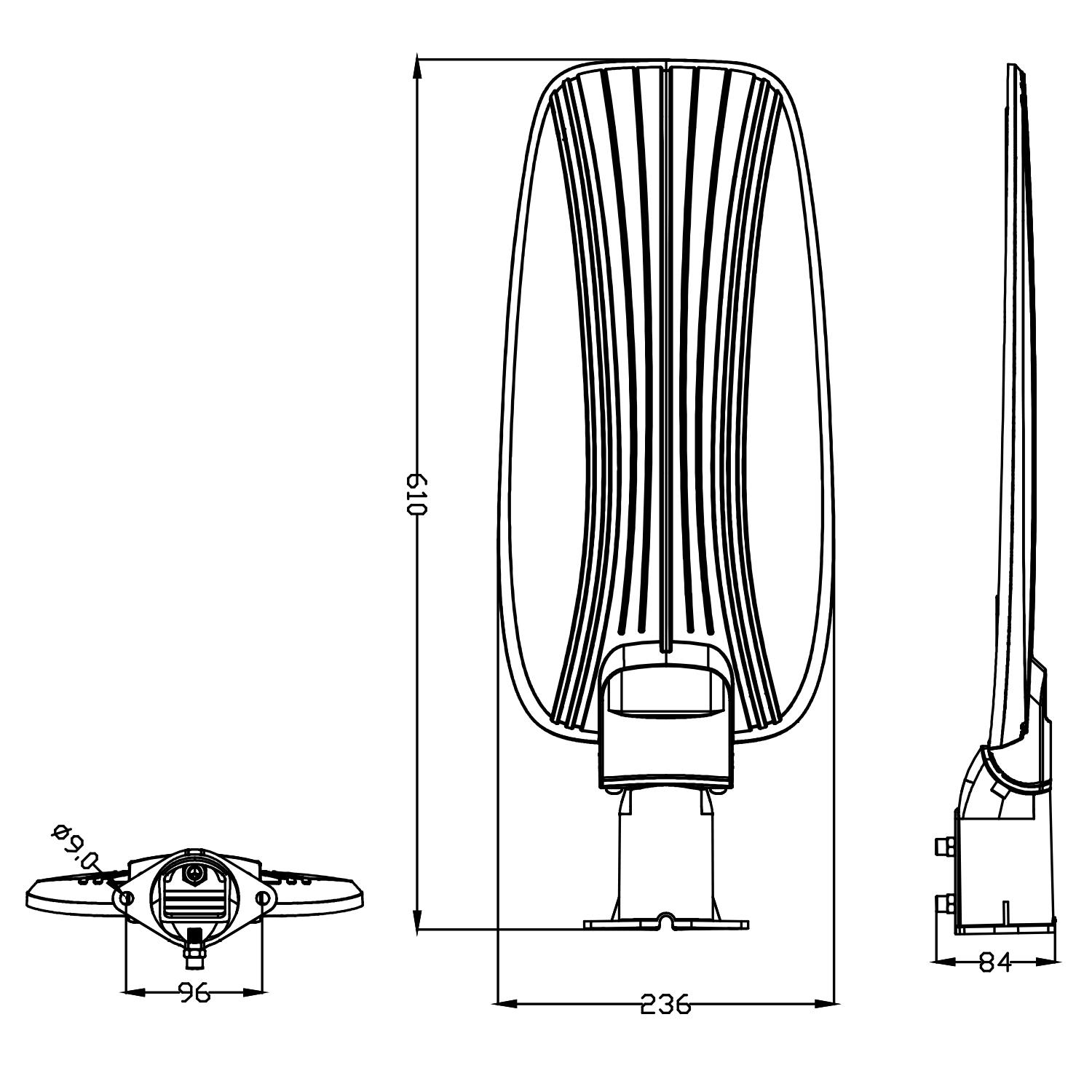 DOB LED slim street light 200W