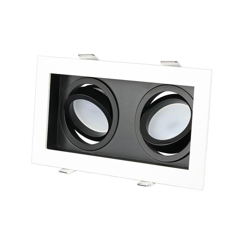 VT-886 2xGU10 FITTING SQUARE-WHITE+BLACK