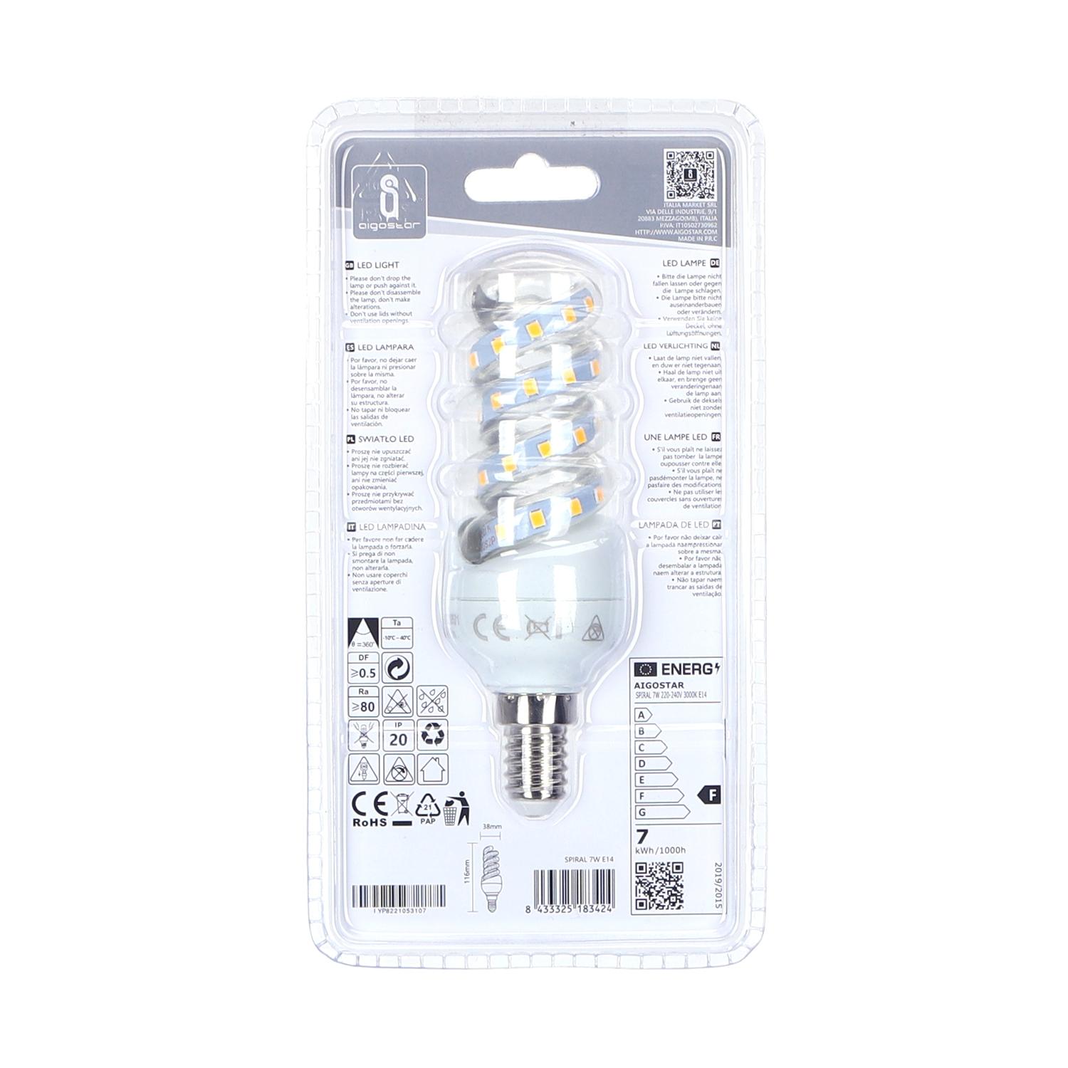 LED E14 7W Spiral tube