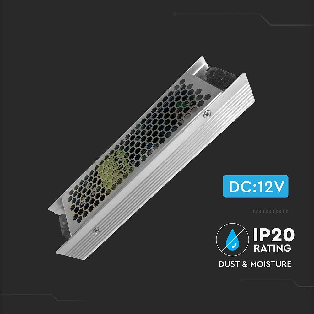 120W Zasilacz LED, Zasilanie:12V 10A, IP20, VTAC, SKU 3243