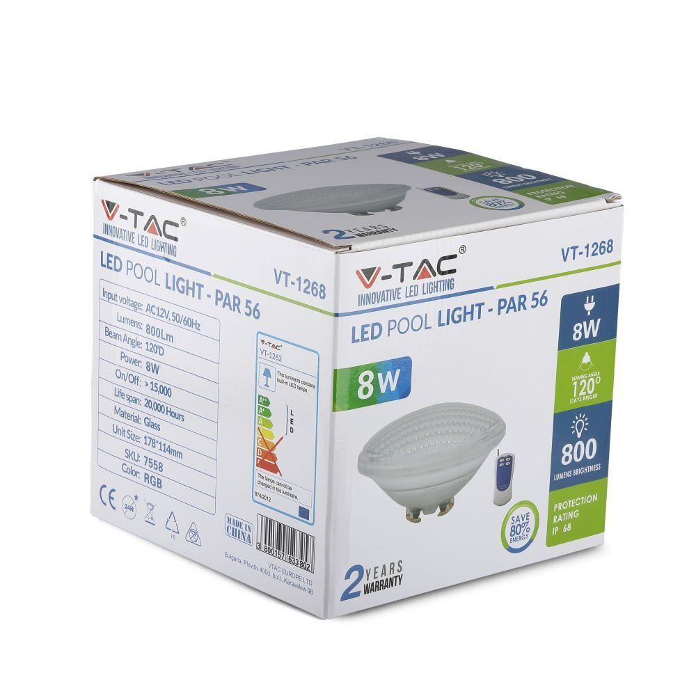 8W Żarówka LED PAR56, Basenowa, , Sterowanie: Pilot, VTAC, SKU 7558