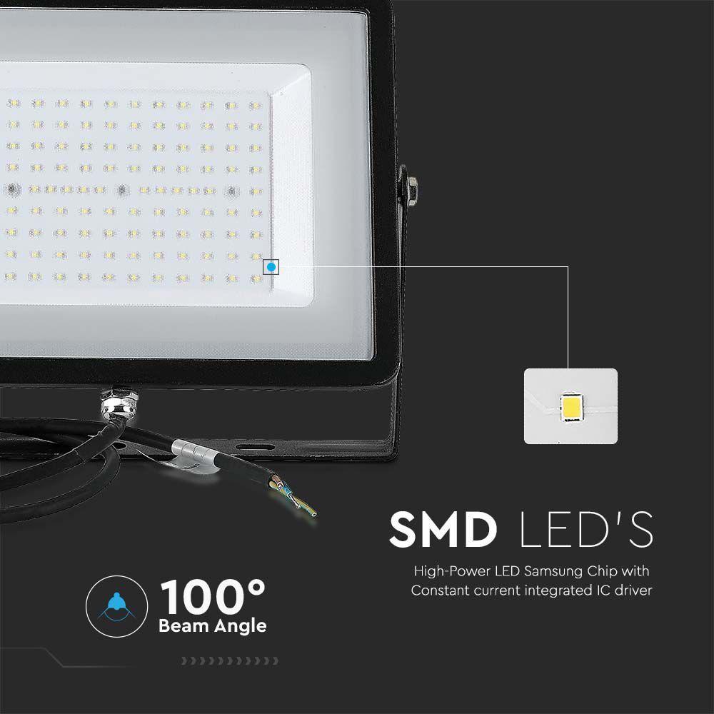 300W Naświetlacz LED SMD, Chip SAMSUNG, Barwa:6400K, Obudowa: Czarna, VTAC, SKU 21423