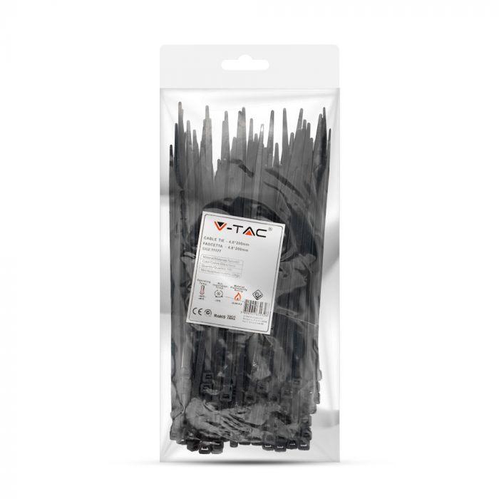 CABLE TIE 4.8*200mm BLACK (FLAMABILITY MATERIAL RATING - UL94-V2) 100PCS/PACK