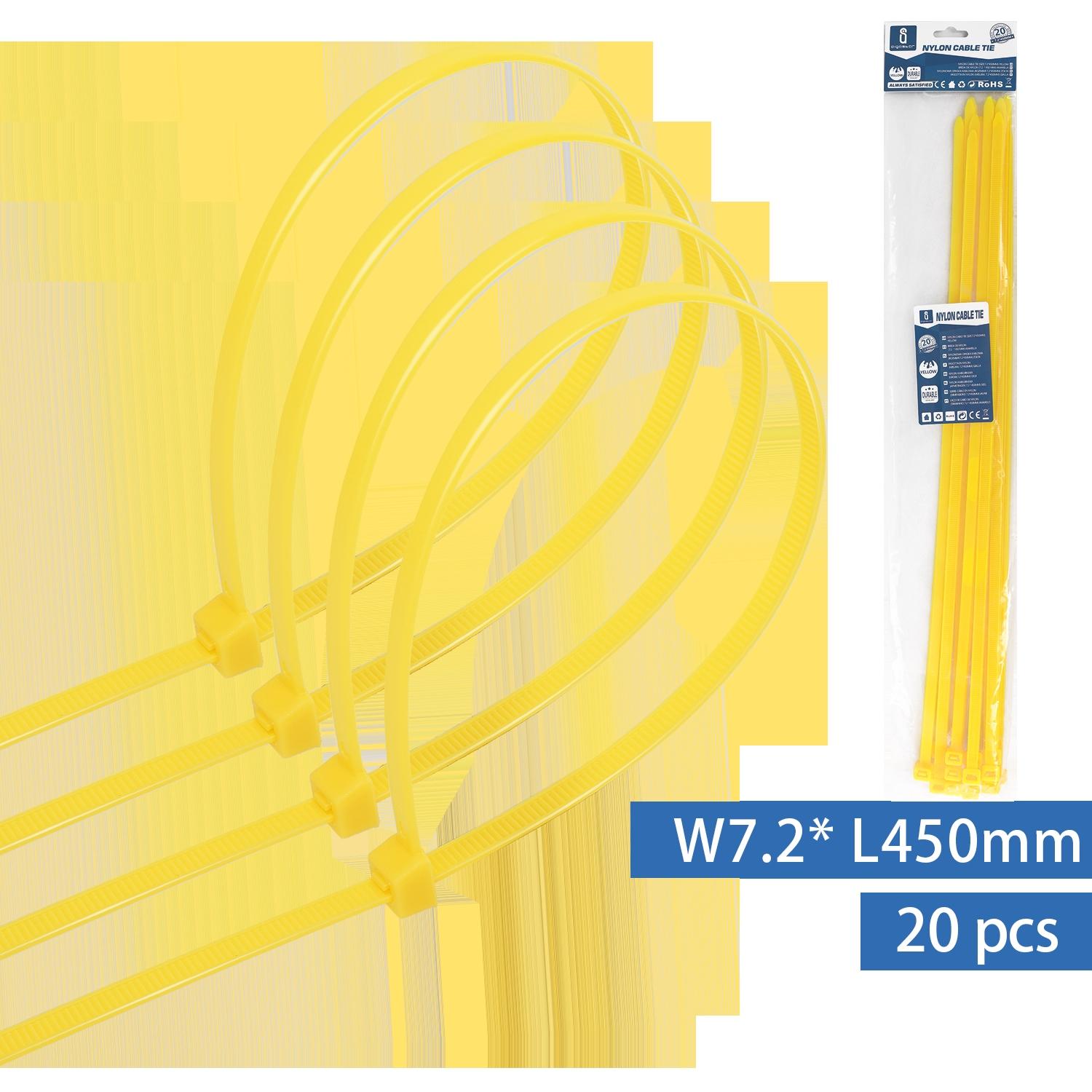 Nylon Cable Ties W7.2*L450mm Yellow