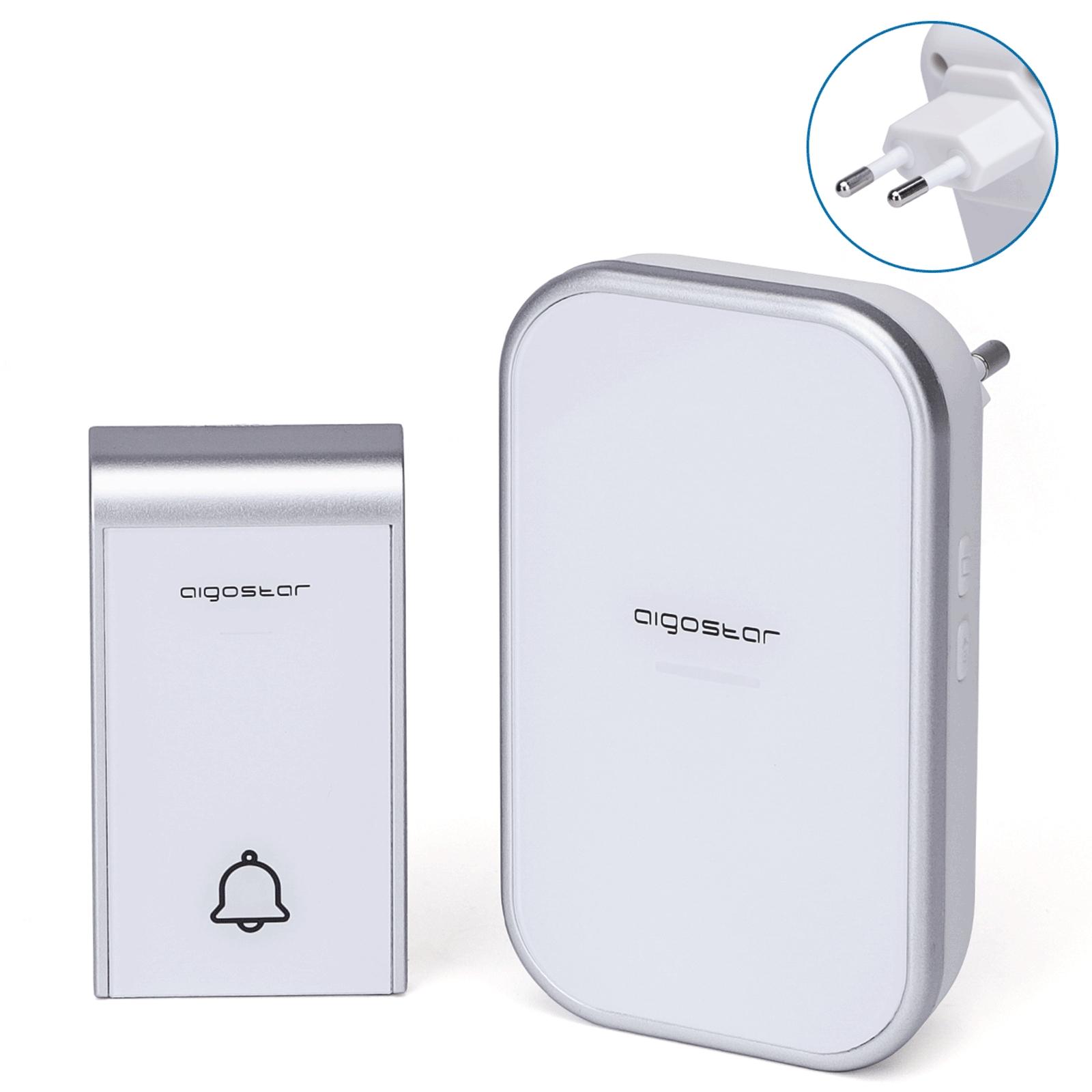 AC Wireless Doorbell White & Silvery