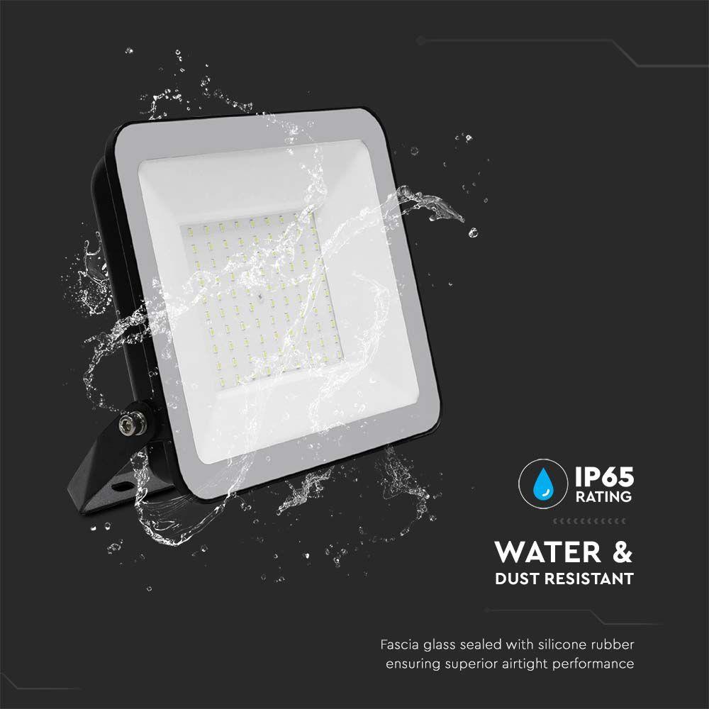 100W Naświetlacz SMD LED, Chip Samsung, Barwa: 6500K, Obudowa: Czarna, VTAC, SKU 10348