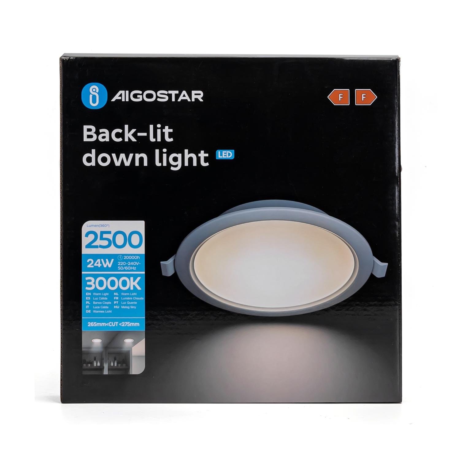 Downlight podtynkowy LED 24W 3000K