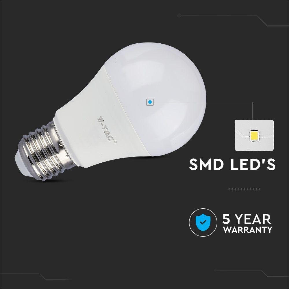 VT-262D 12W A60 LED PLASTIC BULB SAMSUNG CHIP 6400K E27 DIMMABLE