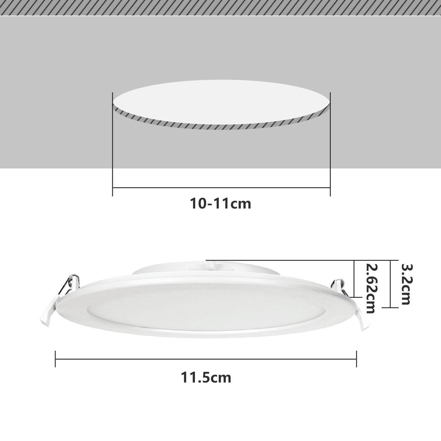 E6 LED Ultra-thin Flush-mounted Round Downlight 6W White Light