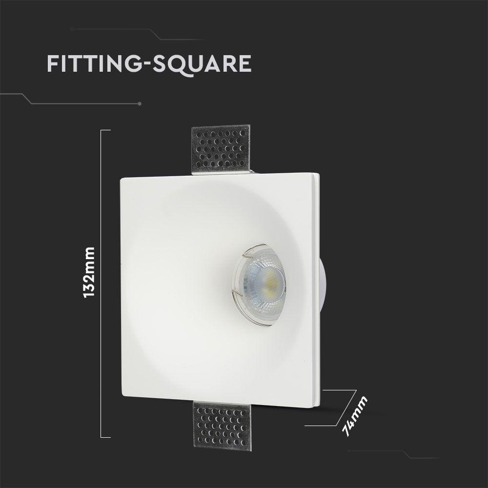 VT-772 GU10 GYPSUM FITTING SQUARE-WHITE