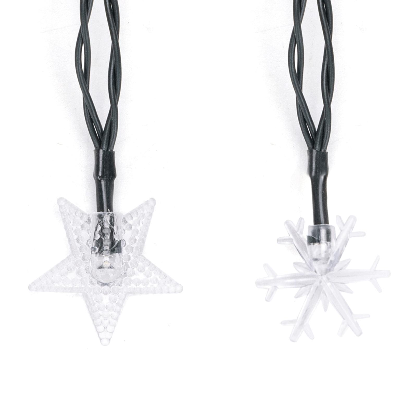 Solar star snowflake string lights, warm white, 2m+10m